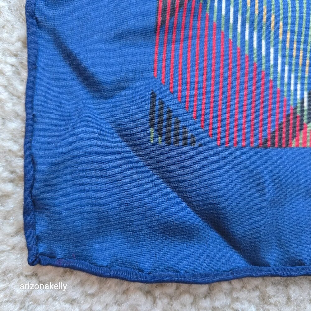 Vintage Carlisle Silk Scarf Plaid Polo Horses Equestrian Hand Rolled Preppy - Picture 2 of 9